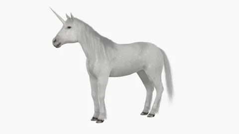 White Unicorn with Fur Stock Footage 285041202