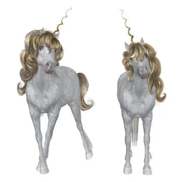 White Unicorn illustration Ilustração Stock