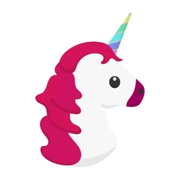 White unicorn isolate on white background, vector illustration Stock Illustration