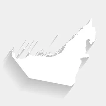 White United Arab Emirates map on gray background, vector, illustration Stock Illustration