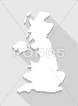 White united kingdom map Stock Illustration