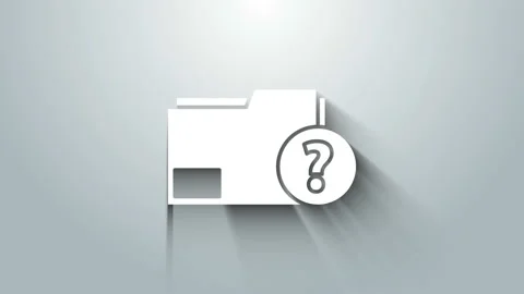 White Unknown document folder icon isolated on grey background. File with Video stock 145859633