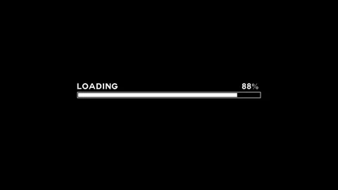 White updating, loading bar 4k animation isolated on black background with .. Stock Footage 308566840