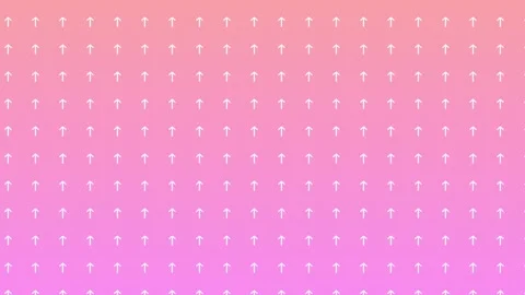 White upward arrows pattern animation on pink and purple gradient background Stock Footage 340459285