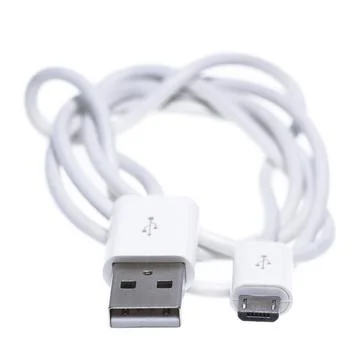 White USB cable isolated on white Stock Photos