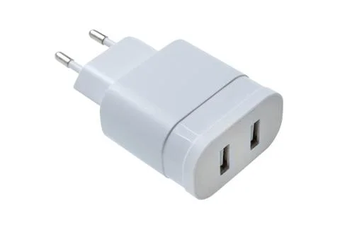 White usb charger plug Foto stock