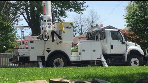 White Utility Truck Stock Footage 131992012