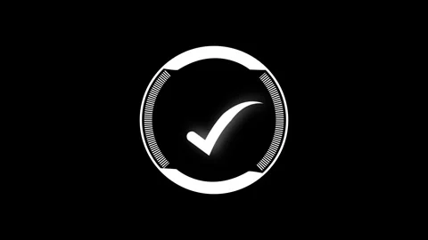White validation icon hud animation with glowing check mark and circular in.. Stock Footage 337364689