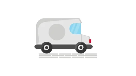 A white van adorned with a coin illustration on the side, captured in a cle.. Stock Footage 332389234