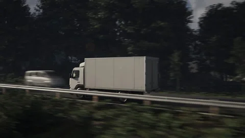White van carrying the export items for the international logistics company Stock Footage 253179347