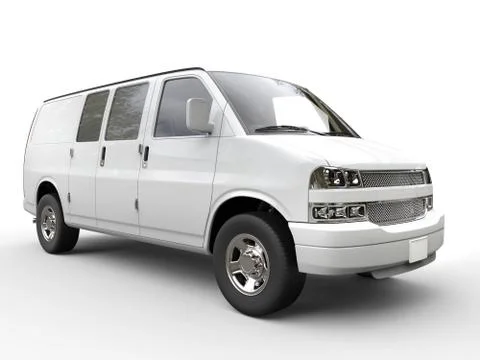 White van closeup - 3D render Stock Illustration