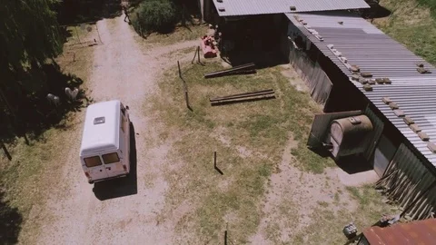 White Van on Dirt Road Video stock 78106334