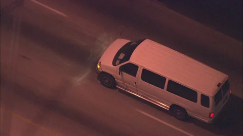 White van freeway Stock Footage 38637313