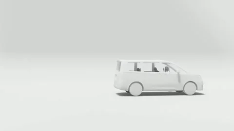 White Van Render Side View on Neutral Background Stock Footage 312998382