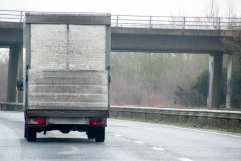 White Van On The Road Stock Photos