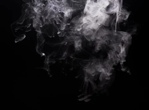 White vapor cloud of e-cigarette Stock Photos