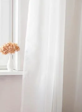 White vase with dried hydrangea Stock Photos