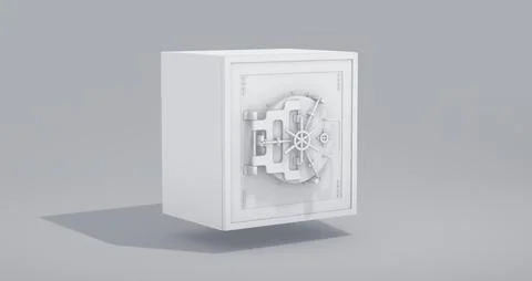 White Vault on a Gray Studio Background. Monochrome. 3D Render. 스톡 일러스트
