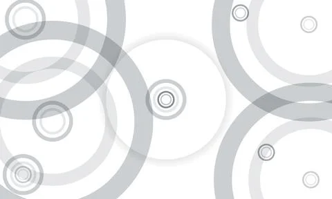 White vector abstract geometric background with grey circles Stock Illustration