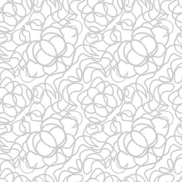 White vector background with curvy ornament. Seamless texture Illustrazione stock
