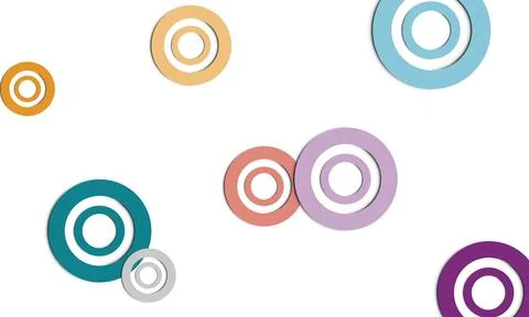 White vector background with dots or colored bubbles in nature style. 스톡 일러스트