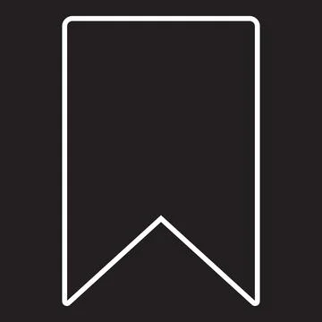 White vector bookmark line icon isolated on black background Stock Illustration
