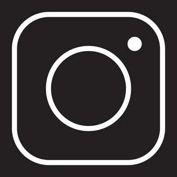 White vector camera icon isolated on black background Stock Illustration