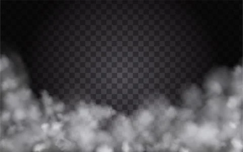 White vector clouds, fog, or smoke on semitransparent background. Stock Illustration