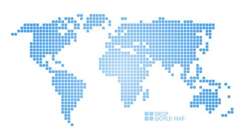 White vector dots world map. Stock Illustration