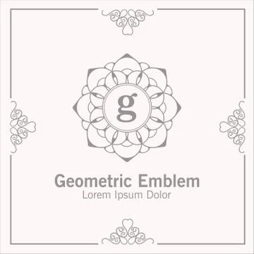 White vector emblem elegant classic template Stock Illustration