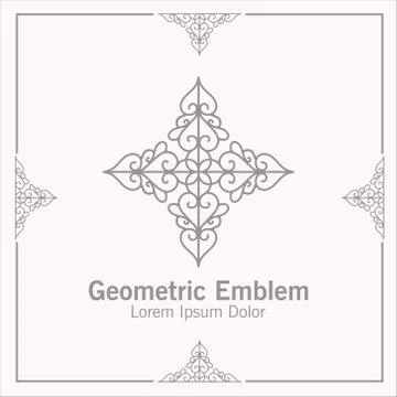 White vector emblem elegant classic template Stock Illustration