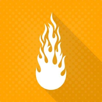 White vector fire flame icon イラスト素材