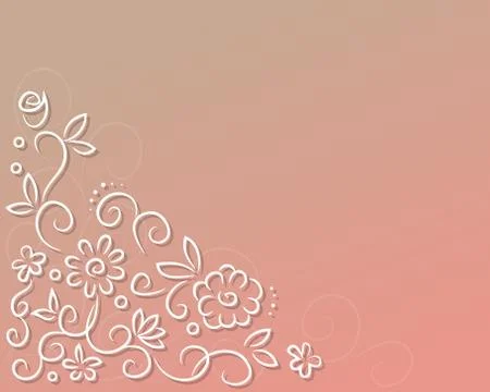 White vector flowers Stock Illustration