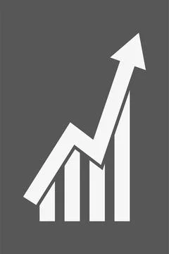 White vector growth graph on dark gray background. Stock-Illustration