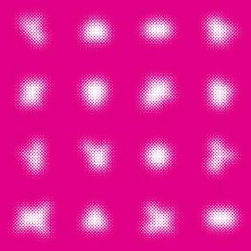 White vector halftone design element set isolated Illustrazione stock