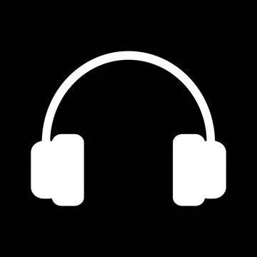 White Vector headphones icon ,flat design Illustrazione stock