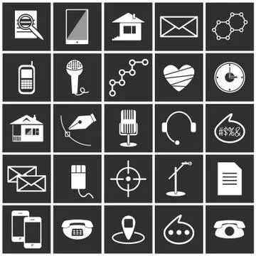 White vector icons Stock Illustration