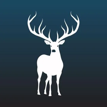 White vector illustration of an elk Stock Illustration