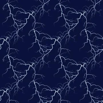 White vector lightning seamless background Stock Illustration