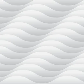 White vector panoramic background with wavy lines and shadows Stock Illustration