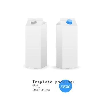 White vector paper template milk Stock Illustration