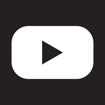 White vector play button solid icon isoated on black background イラスト素材