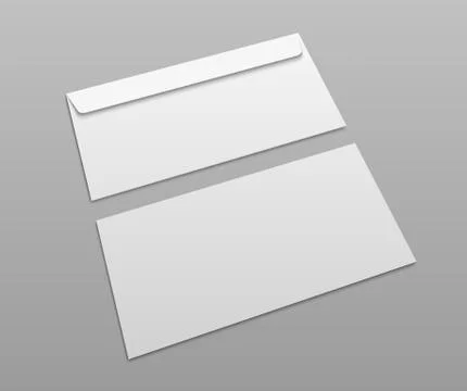 White vector postal envelopes for design presentation. Illustrazione stock