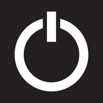 White vector power line icon isolated on black background Stock Illustration
