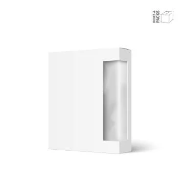 White vector product package box with window Ilustración de archivo