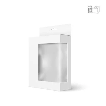 White vector product package box with window Ilustración de archivo