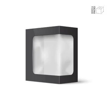 White vector product package box with window Иллюстрация