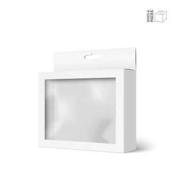 White vector product package box with window Иллюстрация