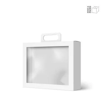 White vector product package box with window Ilustración de archivo