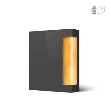 White vector product package box with window Иллюстрация